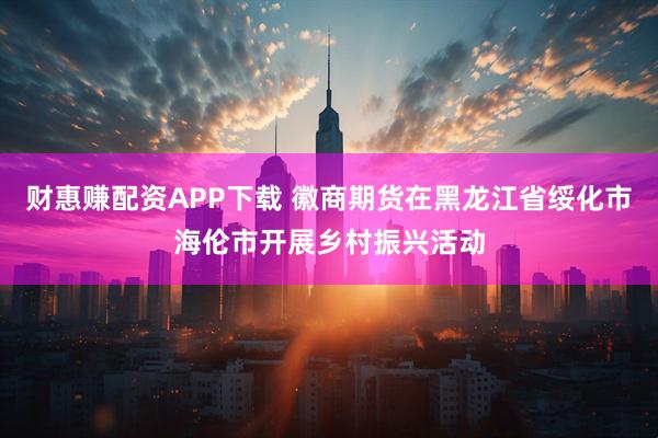 财惠赚配资APP下载 徽商期货在黑龙江省绥化市海伦市开展乡村振兴活动